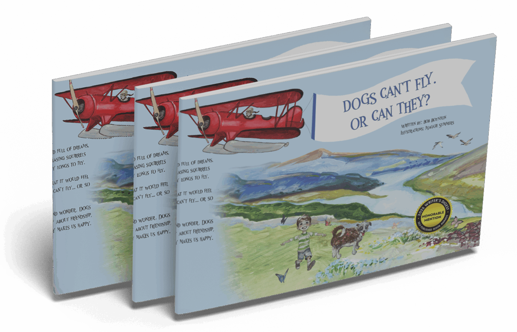 Bob Boynton Dogs Can’t Fly. Or Can They? book cover design 04 premium author edition with refined publishing artwork presentation style